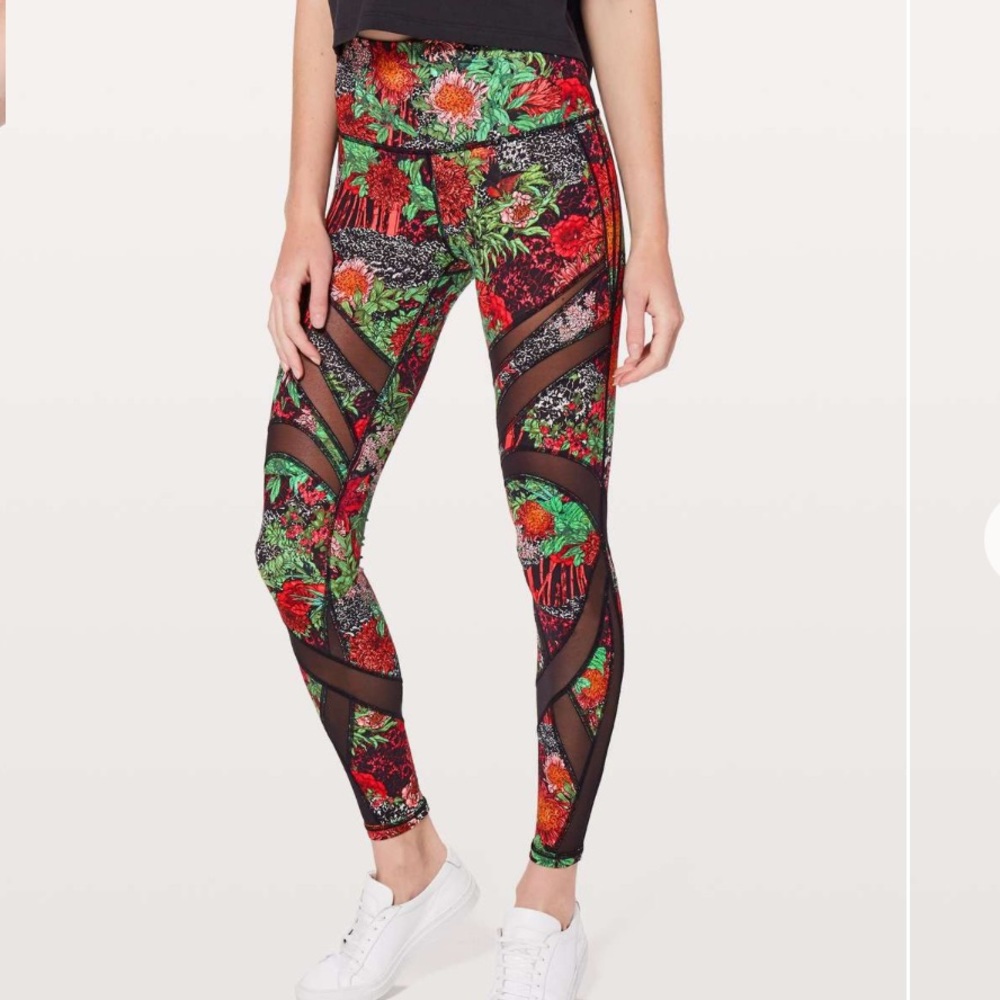 Lululemon Wunder Under Hi-Rise Mesh 28” Garden Multi Floral 4